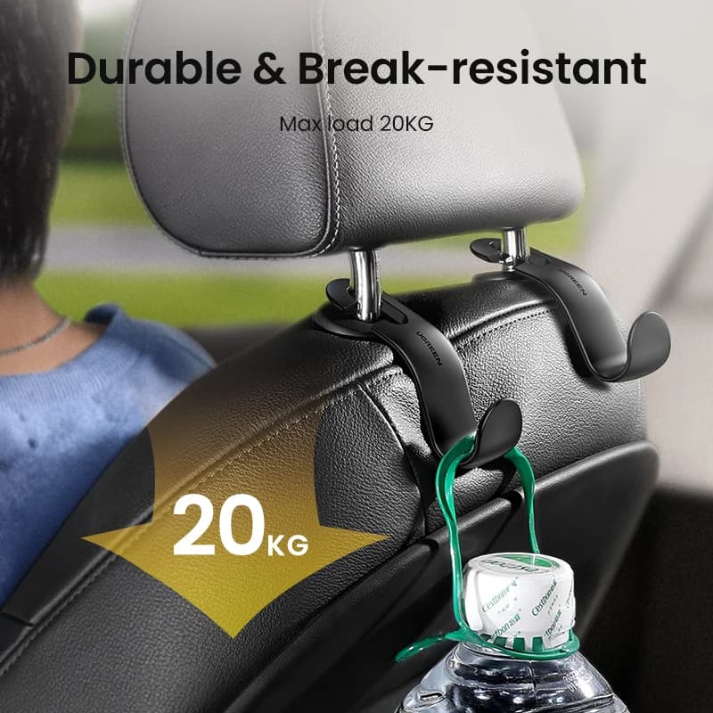 Reguliuojami galvos atramų kabliukai automobilio sėdynėje, 2 vnt.