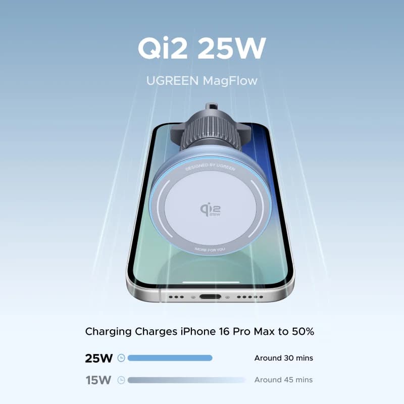 Qi2.2 magnetinis belaidis automobilinis įkroviklis, 25W
