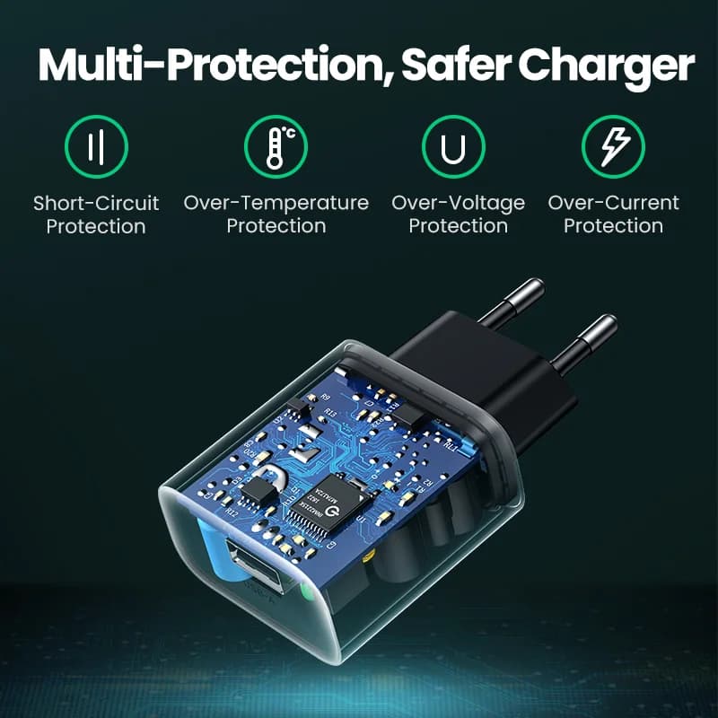 18W USB sieninis įkroviklis su Quick Charge 3.0