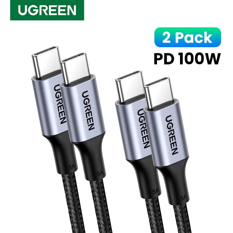 2 vnt. 100W USB-C į USB-C PD laidų rinkinys