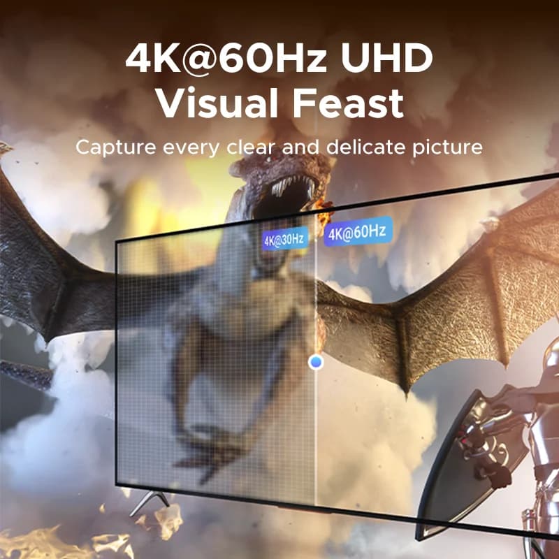 5 prievadų 4K HDMI perjungiklis su nuotolinio valdymo pultu