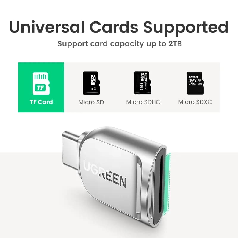 USB-C į Micro SD kortelių skaitytuvas, USB 3.0 OTG