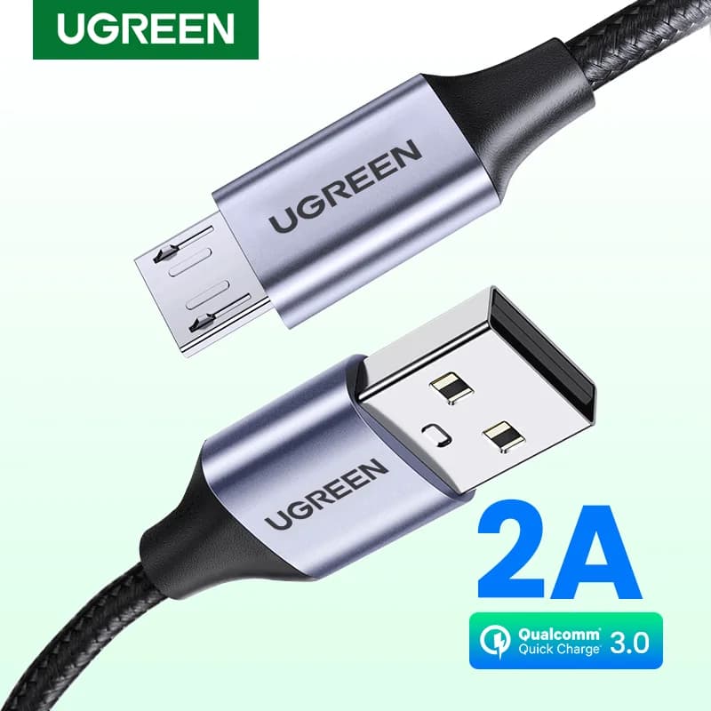 Micro USB laidas, 2A, nailonu pintas