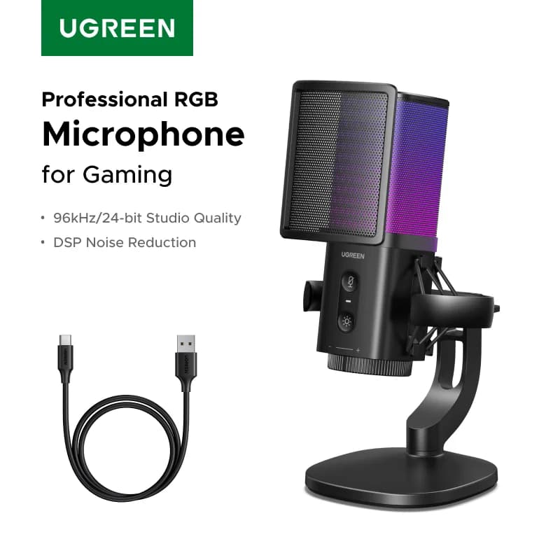 USB mikrofonas su jutikliniu nutildymu ir RGB apšvietimu