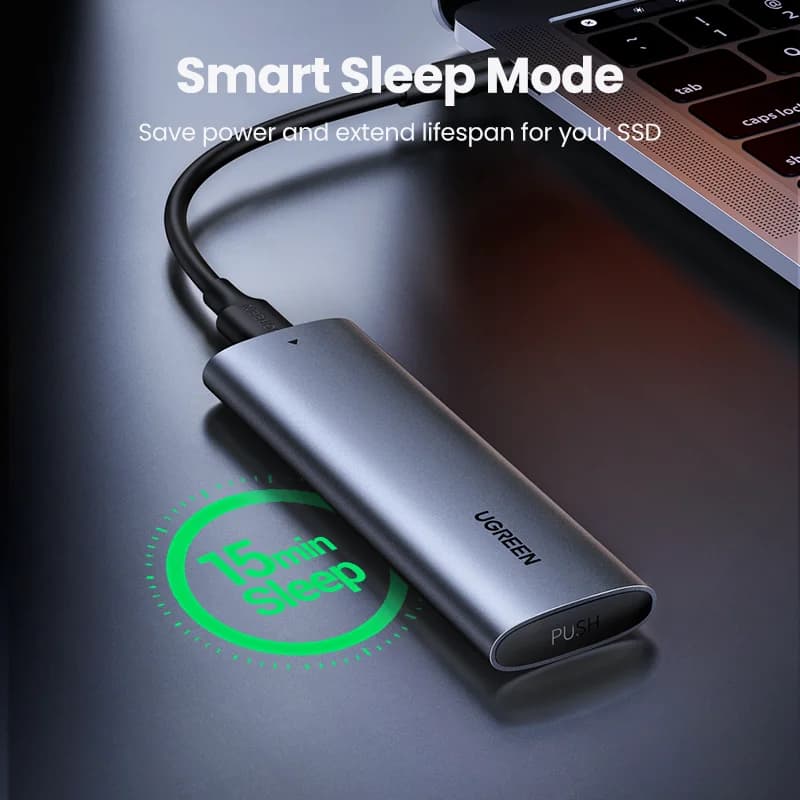 Dviejų protokolų M.2 NVMe/SATA SSD korpusas