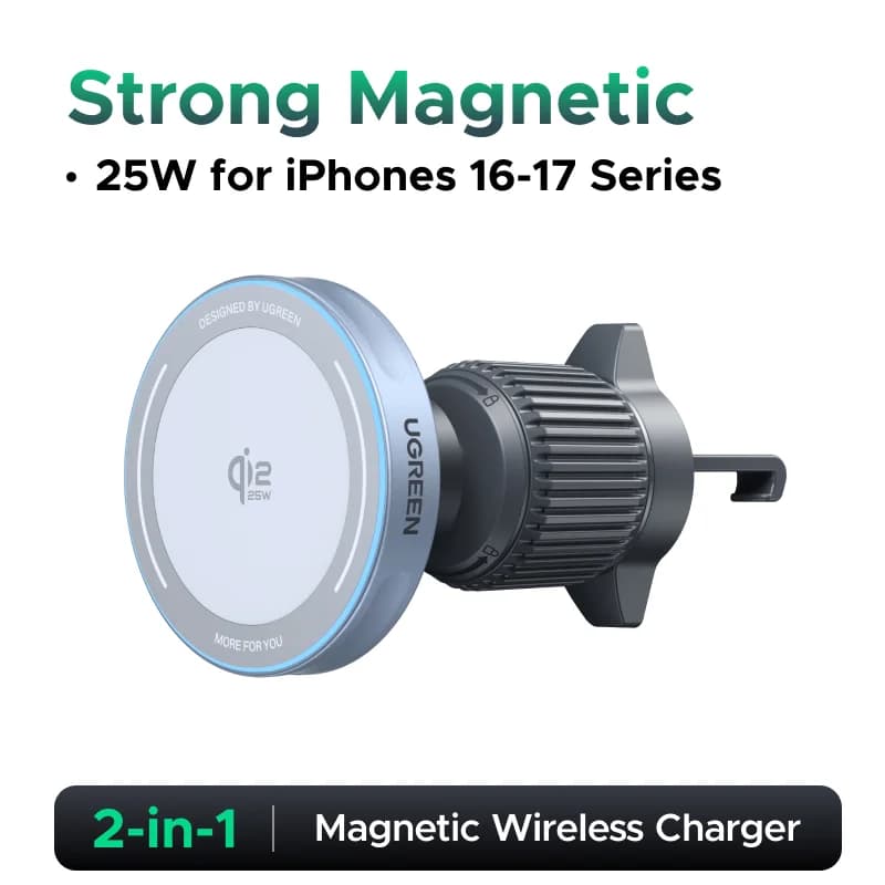 Qi2.2 magnetinis belaidis automobilinis įkroviklis, 25W