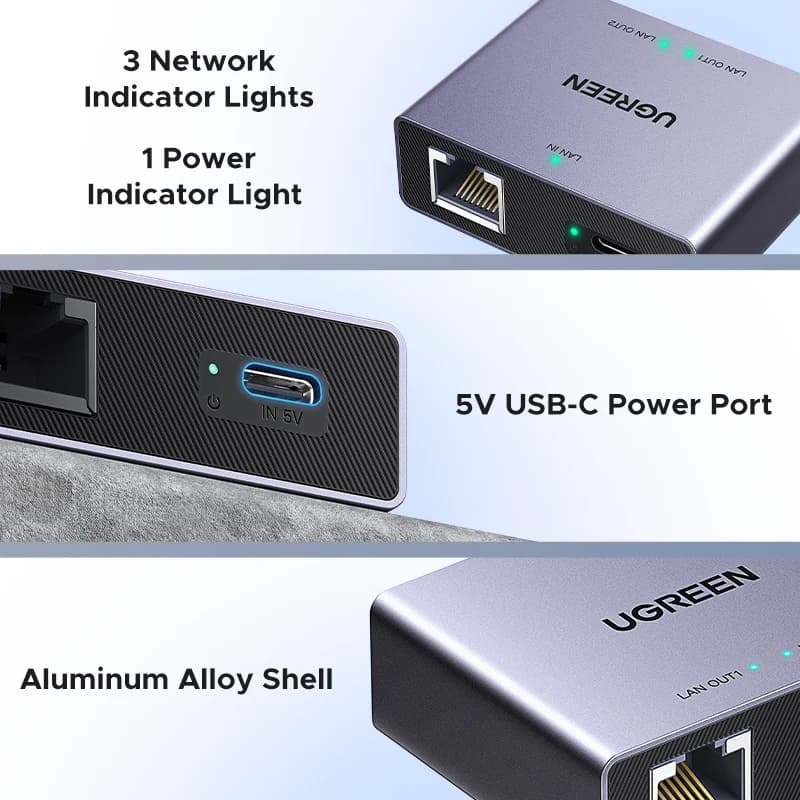 RJ45 Ethernet skaidytuvas, 1 į 2 LAN adapteris