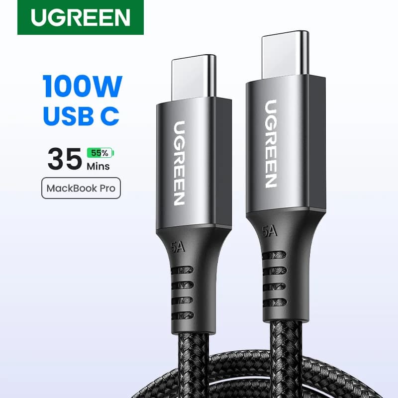 100W USB-C į USB-C PD greitojo įkrovimo kabelis