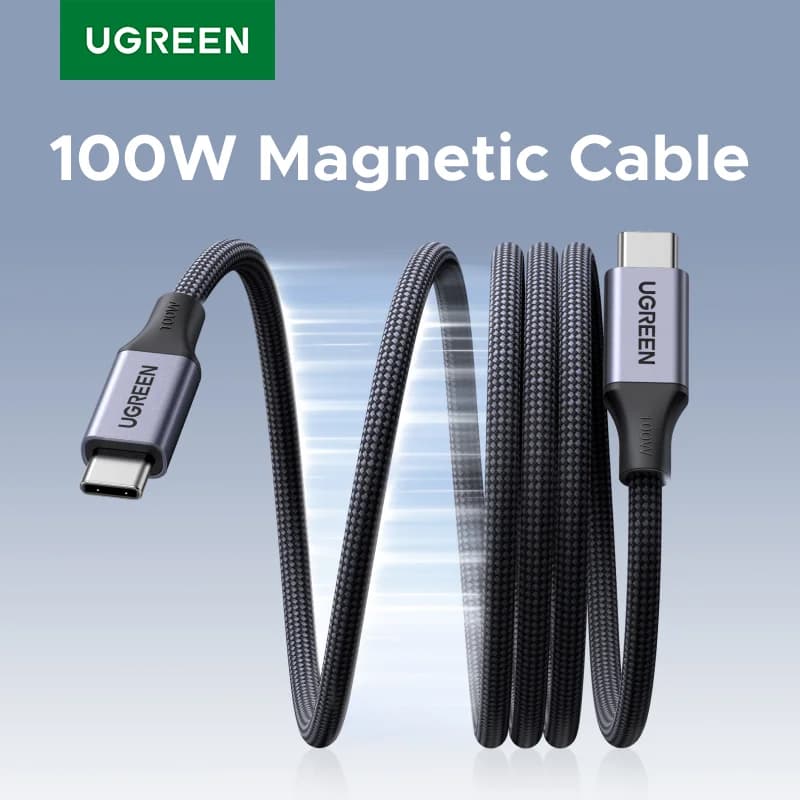 Magnetinis USB-C į USB-C greitojo įkrovimo kabelis, 100W