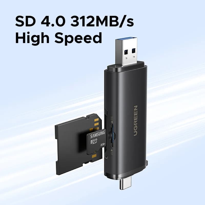 USB-C SD 4.0 kortelių skaitytuvas, 312MB/s