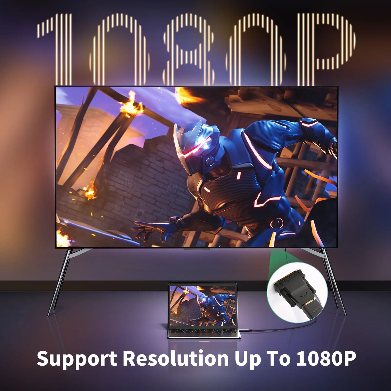 Dvi-d į hdmi adapteris (dvipusis)