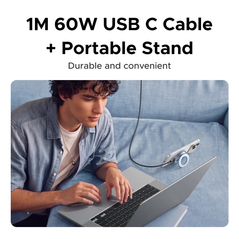 Qi2 magnetinis belaidis įkrovimo padas su stoveliu, 25W