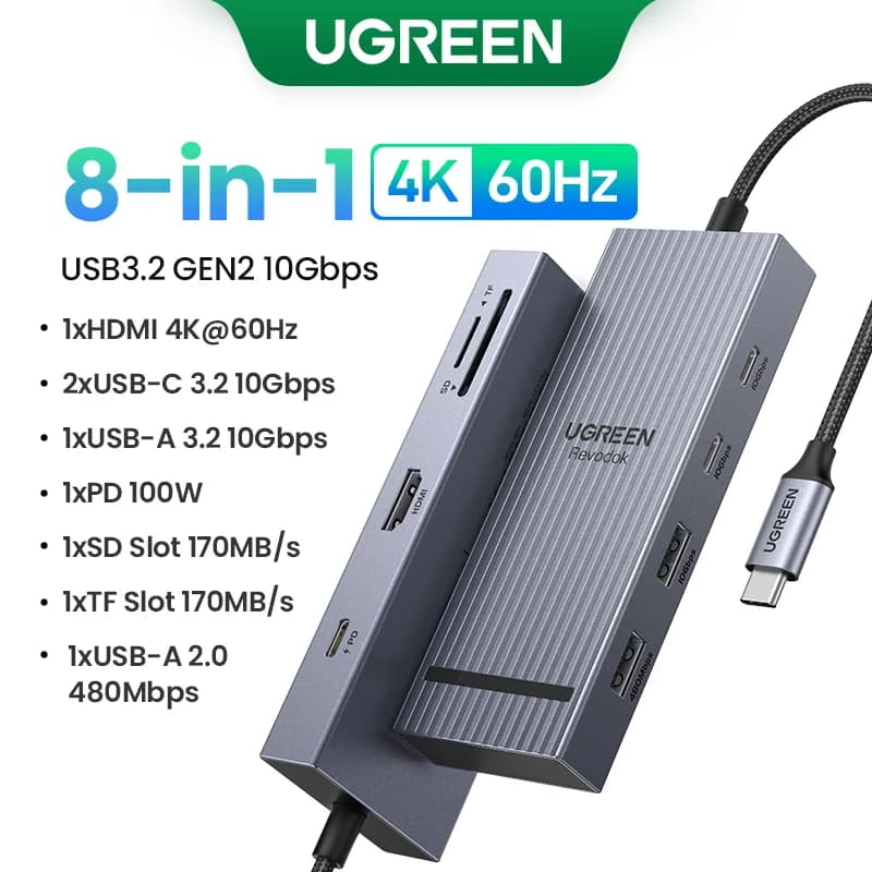 USB-C šakotuvas su 4K HDMI ir 100W PD