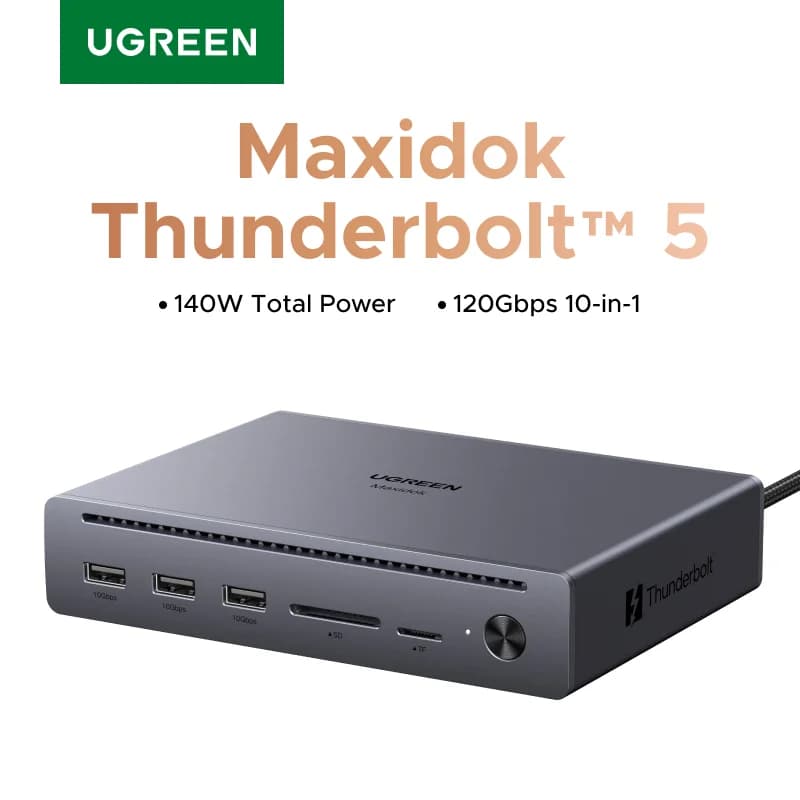 Thunderbolt 5 10-in-1 dokymo stotis su 120Gbps