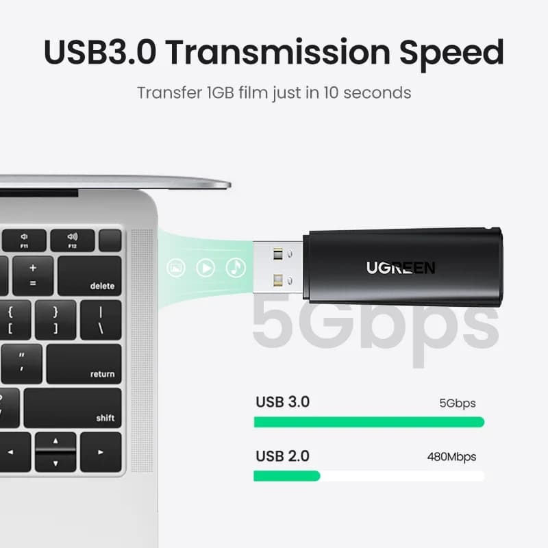 USB 3.0 kortelių skaitytuvas SD ir Micro SD kortelėms