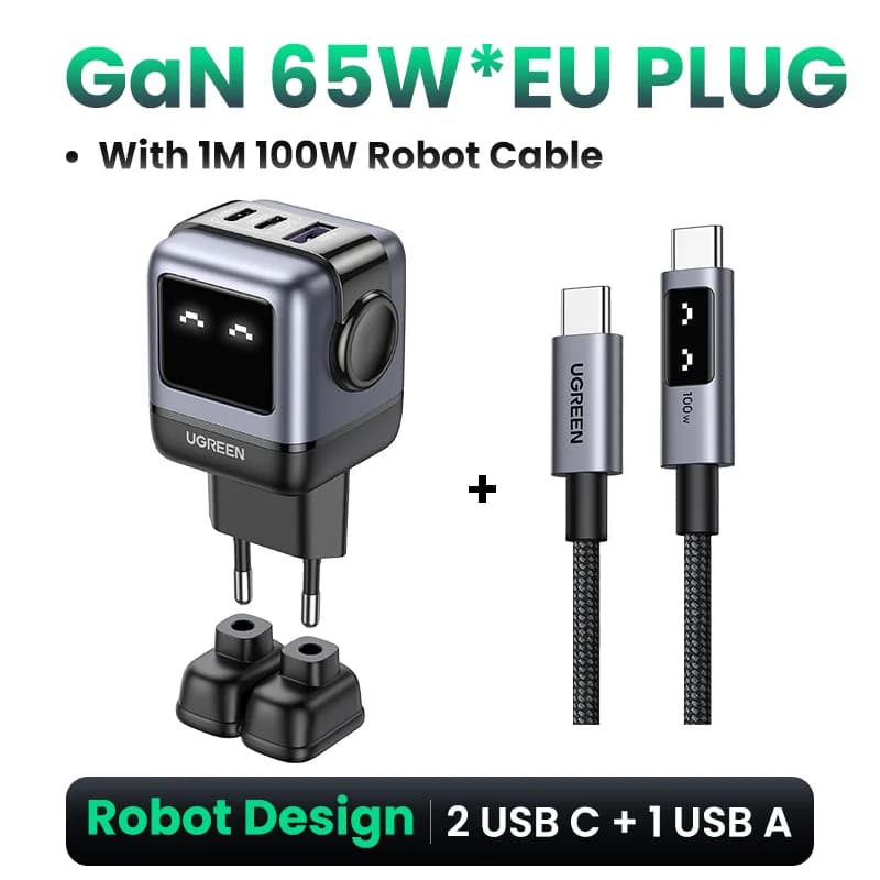 65W GaN USB-C greitas įkroviklis su PPS