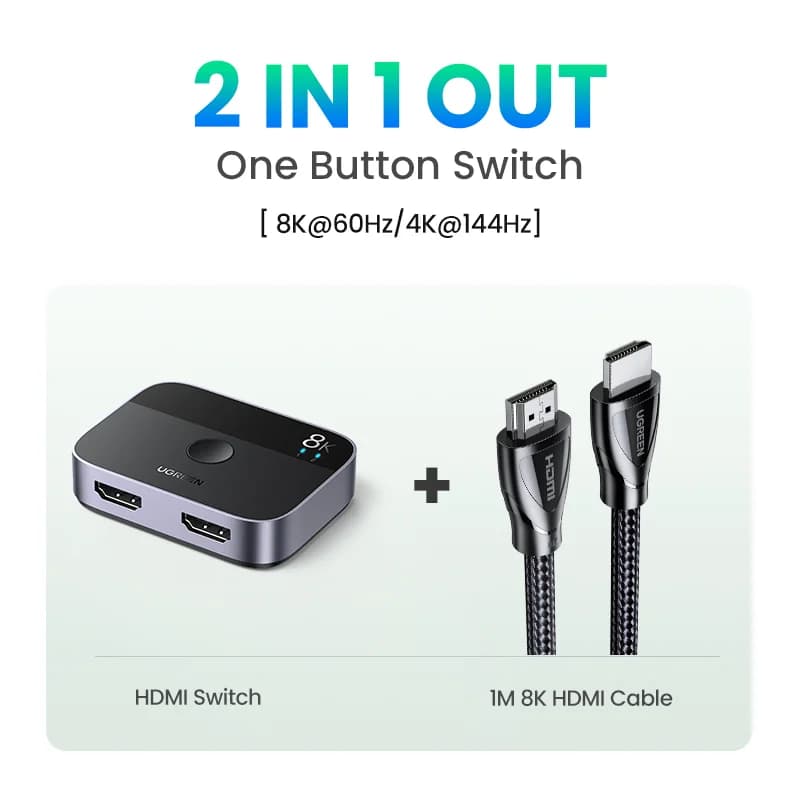8K 60Hz HDMI 2.1 padariklis ir perjungiklis