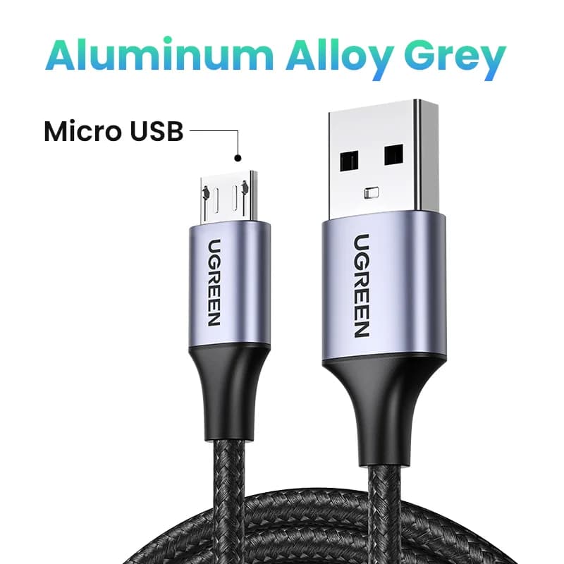 Micro USB laidas, 2A, nailonu pintas