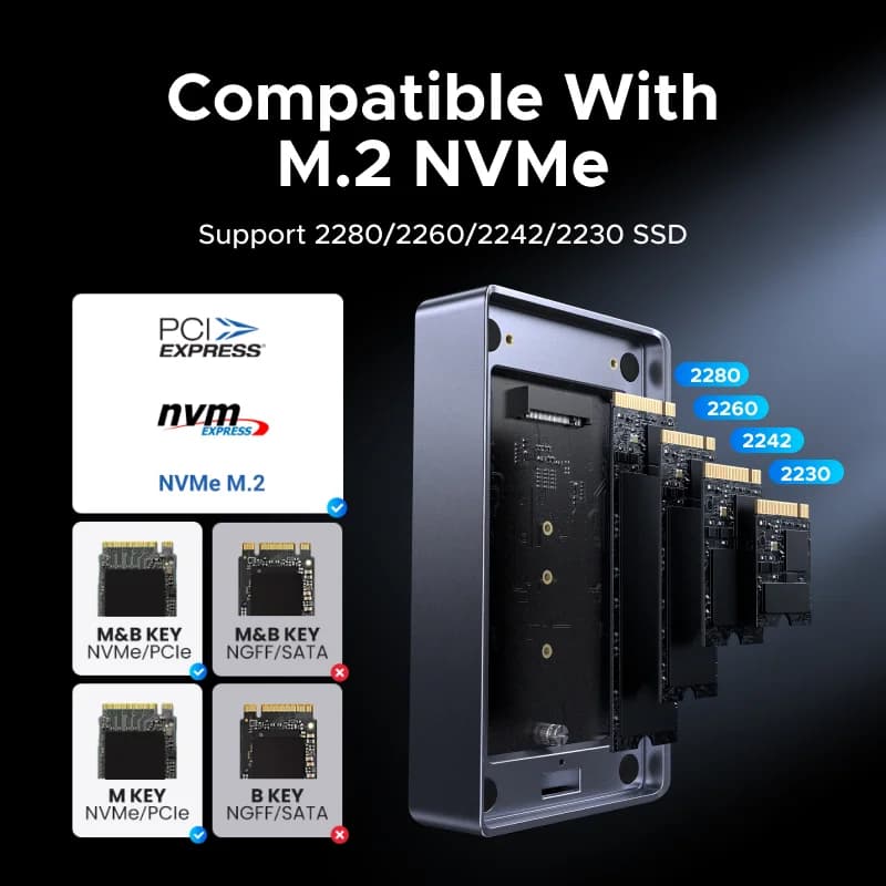 USB4 M.2 NVMe SSD korpusas, 40Gbps, Thunderbolt