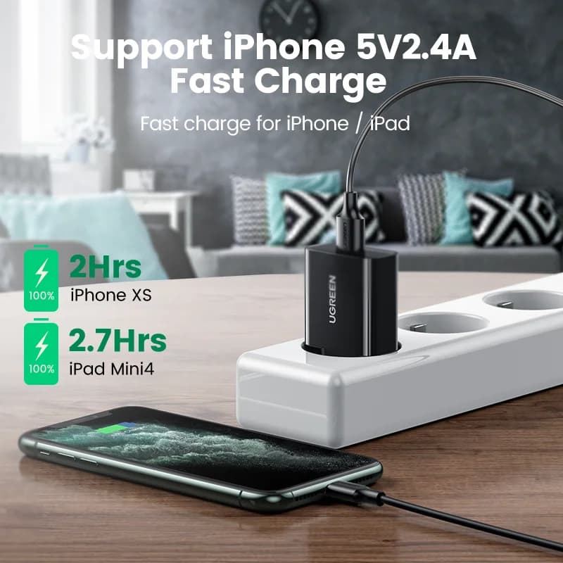 18W USB sieninis įkroviklis su Quick Charge 3.0