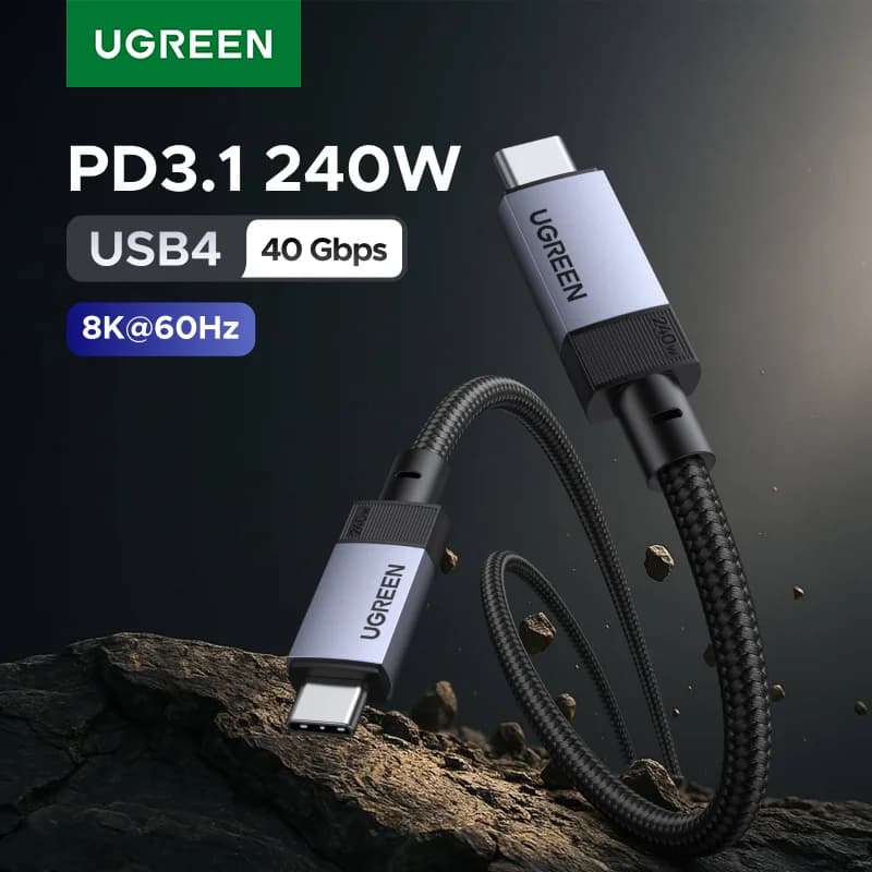 USB4 laidas, 240W PD ir 40Gbps duomenų perdavimas