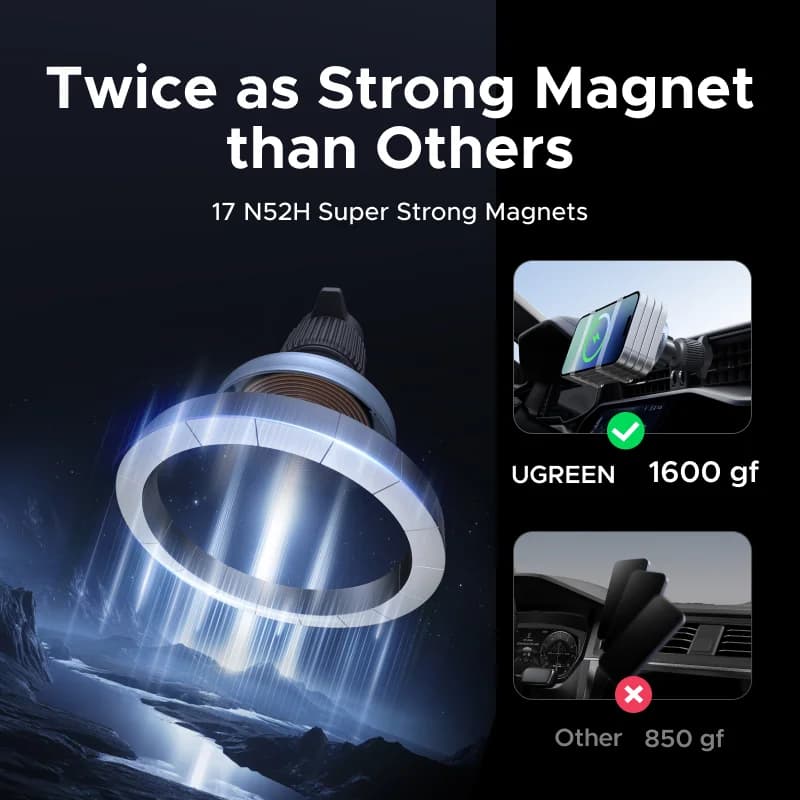 Qi2.2 magnetinis belaidis automobilinis įkroviklis, 25W
