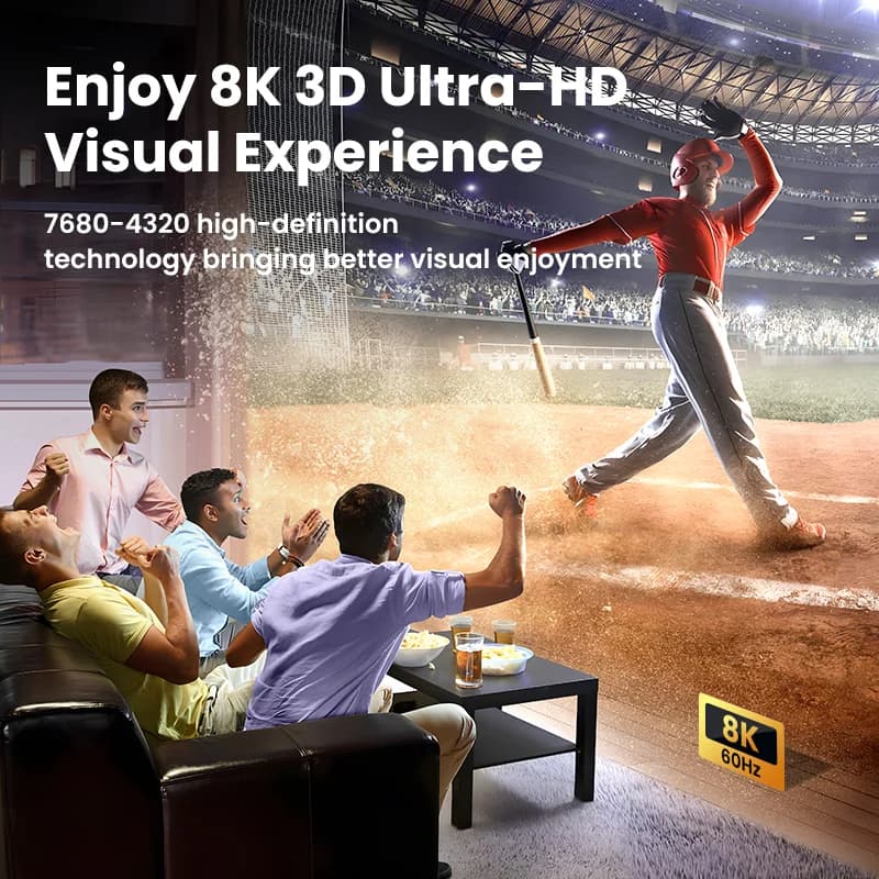 HDMI 2.1 perjungiklis, 3 įėjimai - 1 išvestis, 8K, nuotolinio valdymo pultas
