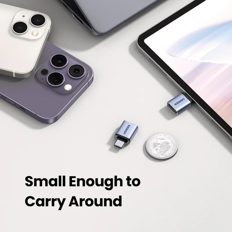 USB-C į USB-A moteriškas OTG adapteris