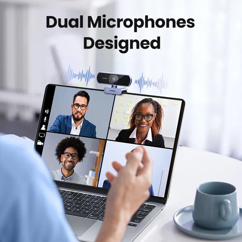 1080P HD USB internetinė kamera su dviem mikrofonais