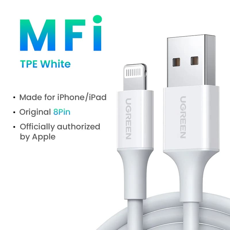 MFi sertifikuotas Lightning į USB kabelis, 2.4A greitas įkrovimas