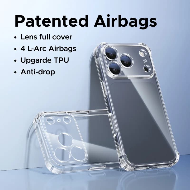 Skaidrus atsparus smūgiams oro pagalvėlių dėklas iPhone