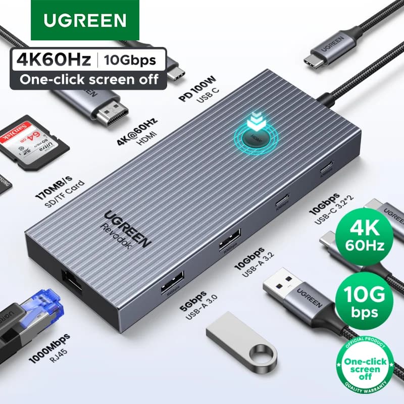 USB-C šakotuvas su 4K HDMI, Ethernet ir 100W PD