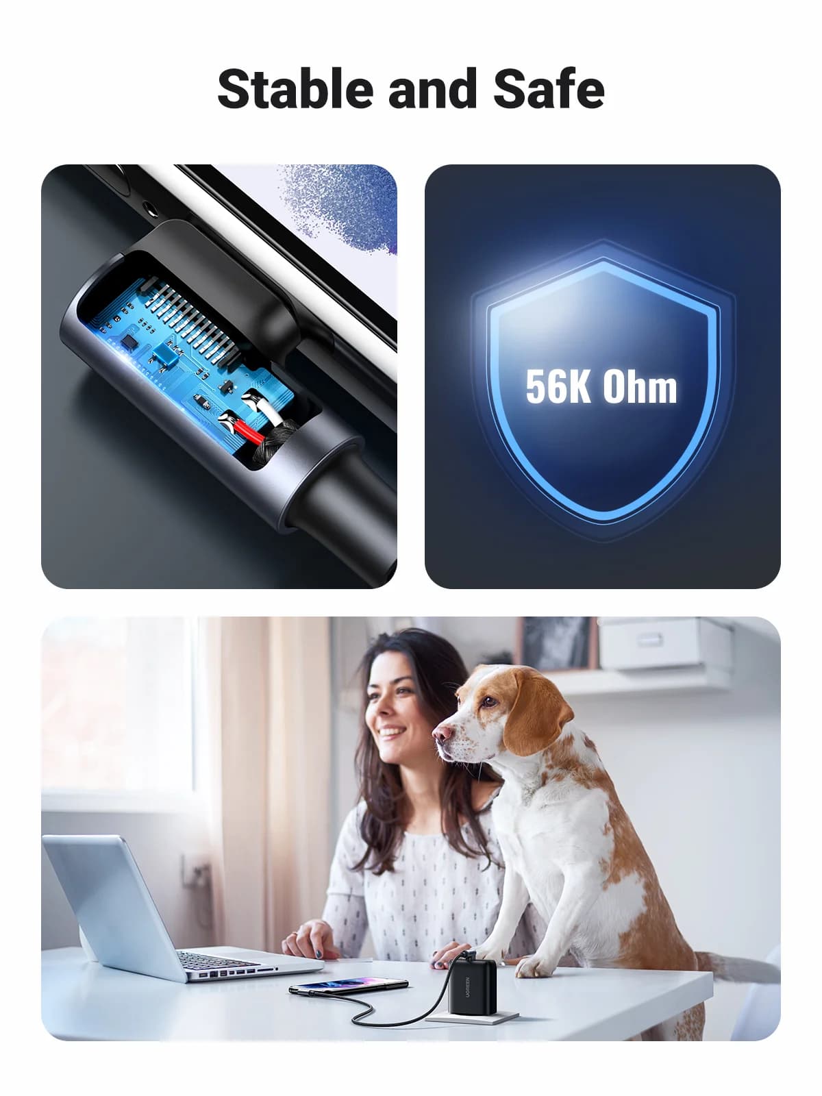 90 laipsnių nailoninis USB-C į USB-C laidas