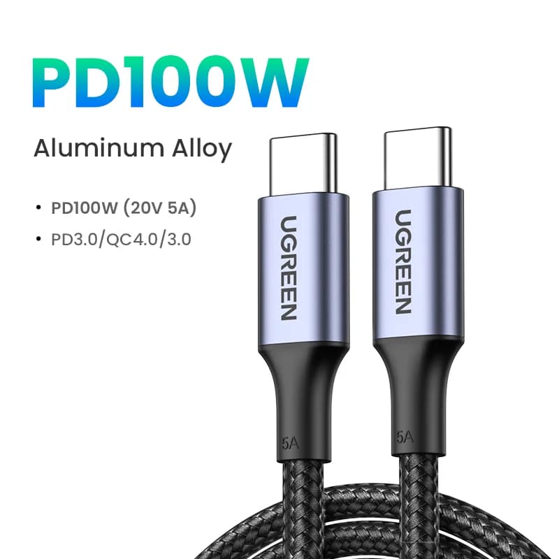 USB-C į USB-C laidas, 2 vnt. rinkinys, 100W PD, 5A
