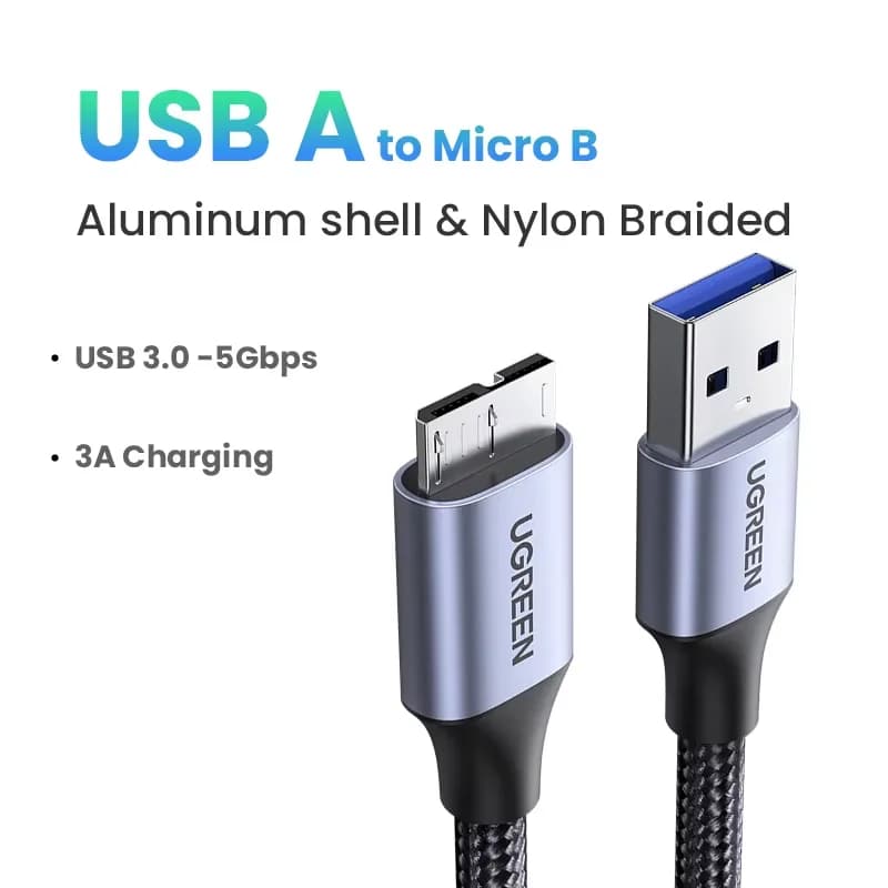 USB 3.0 Micro-B greito įkrovimo duomenų kabelis