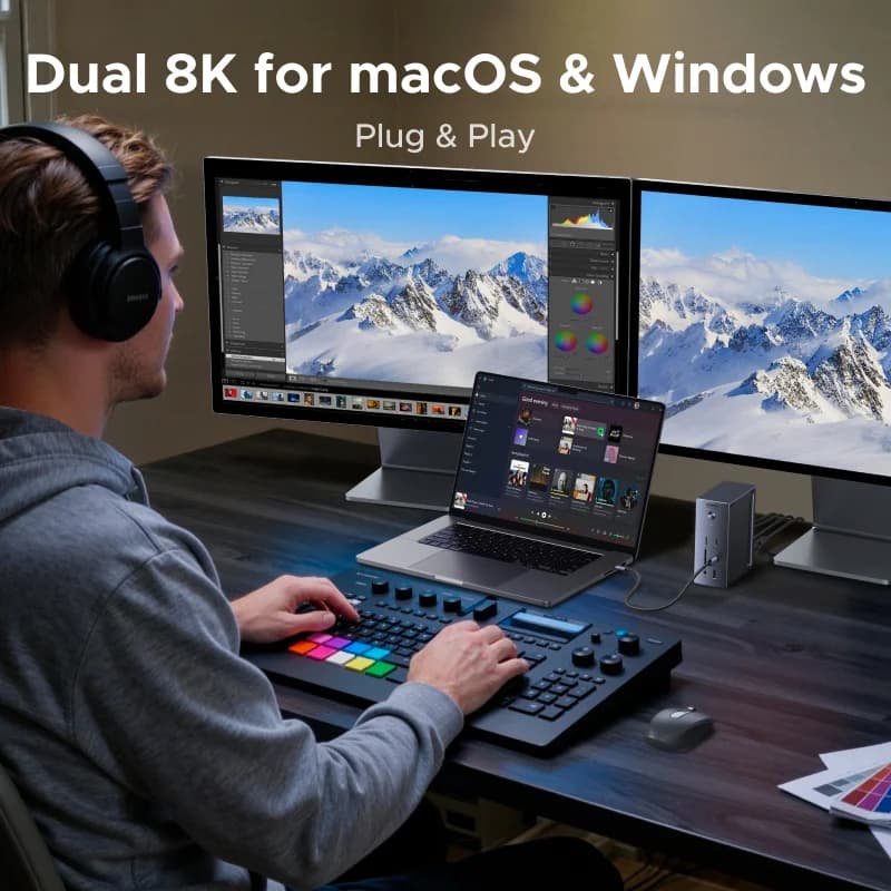 USB4 dokavimo stotis su 8K ekranu ir 40Gbps