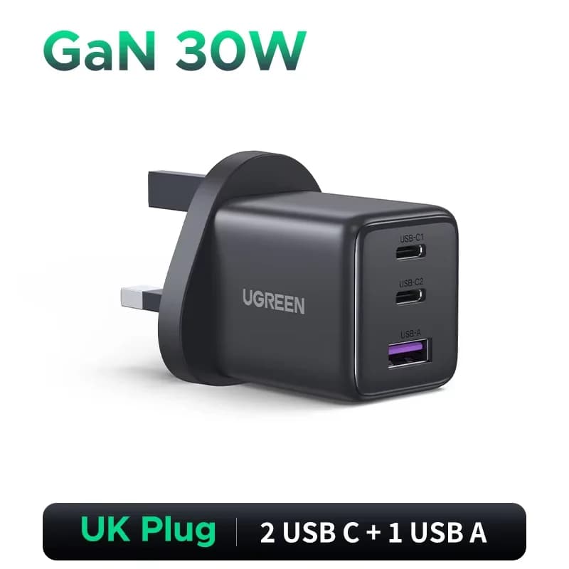 30W GaN USB-C sieninis įkroviklis, PD 3.0