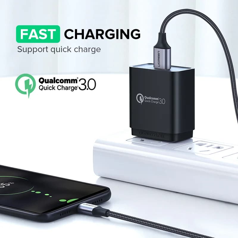 2 vnt. Micro USB greitojo įkrovimo laidas, 1,5m, 2A
