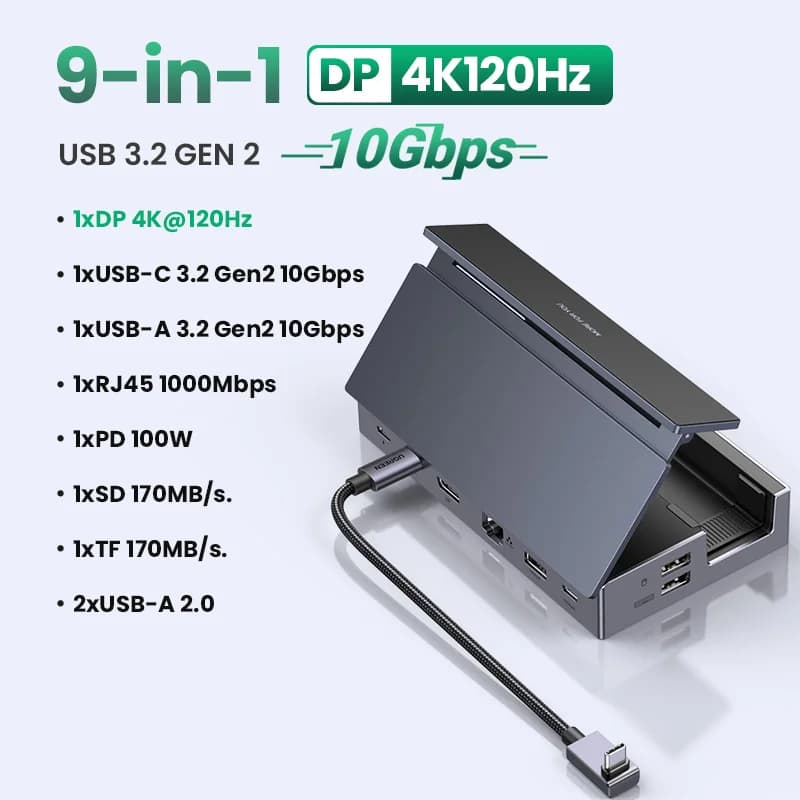 USB-C žaidimų dokas su 4K HDMI ir RJ45