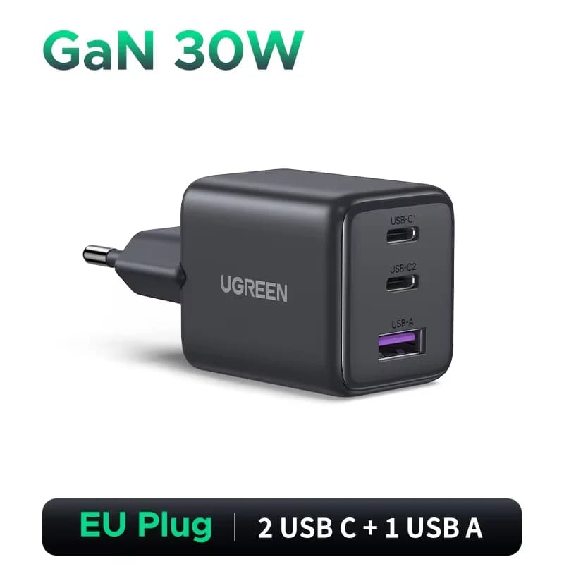 45W GaN USB-C sieninis įkroviklis, EU kištukas