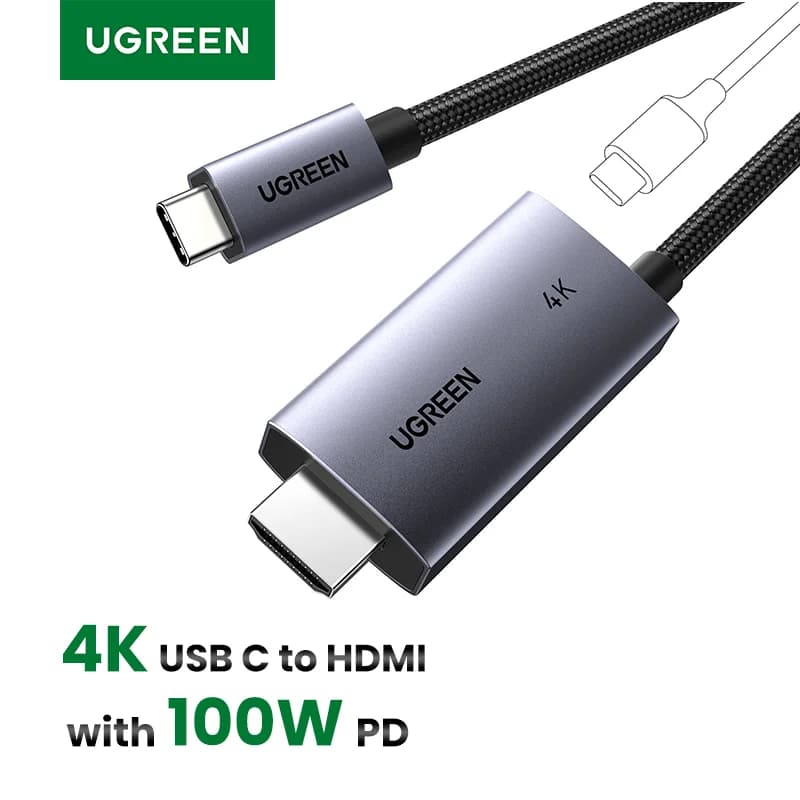USB-C į HDMI kabelis, 4K@60Hz, 100W PD, 2 m