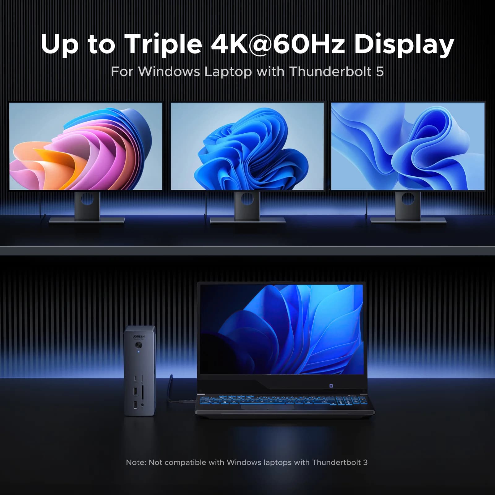 Thunderbolt 5 dokavimo stotis 120Gbps 8K