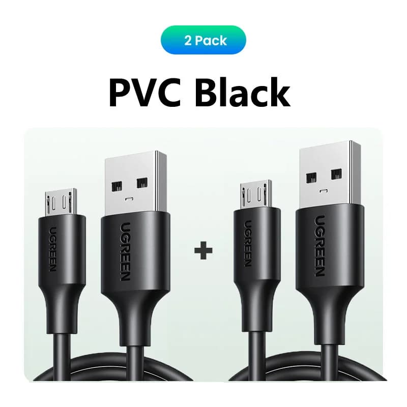 2 vnt. Micro USB greitojo įkrovimo laidas, 1,5m, 2A
