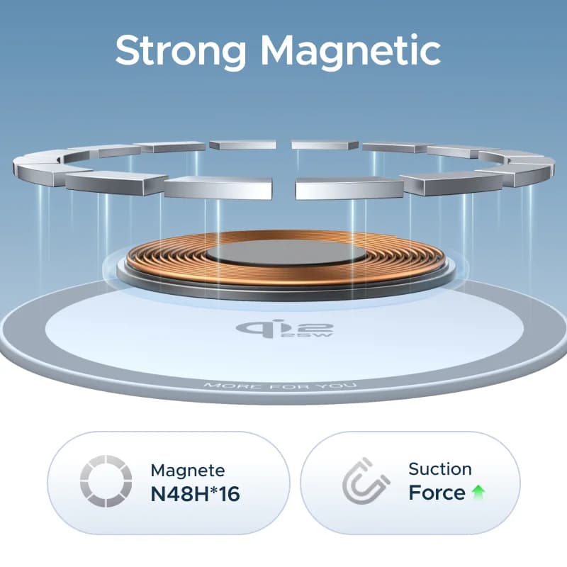 25W Qi2 magnetinis belaidžio įkrovimo padas