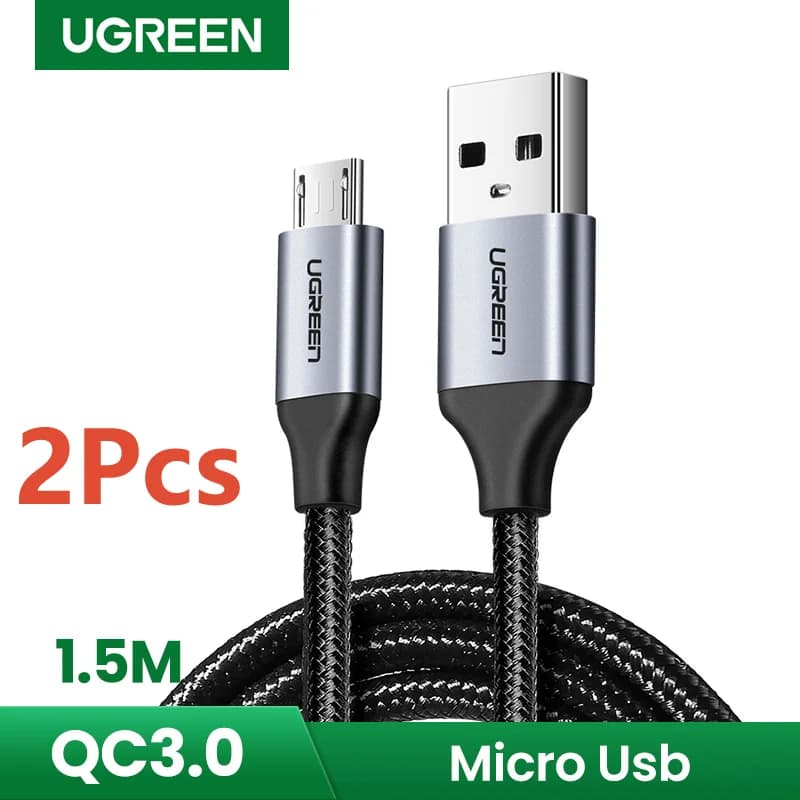 2 vnt. Micro USB greitojo įkrovimo laidas, 1,5m, 2A