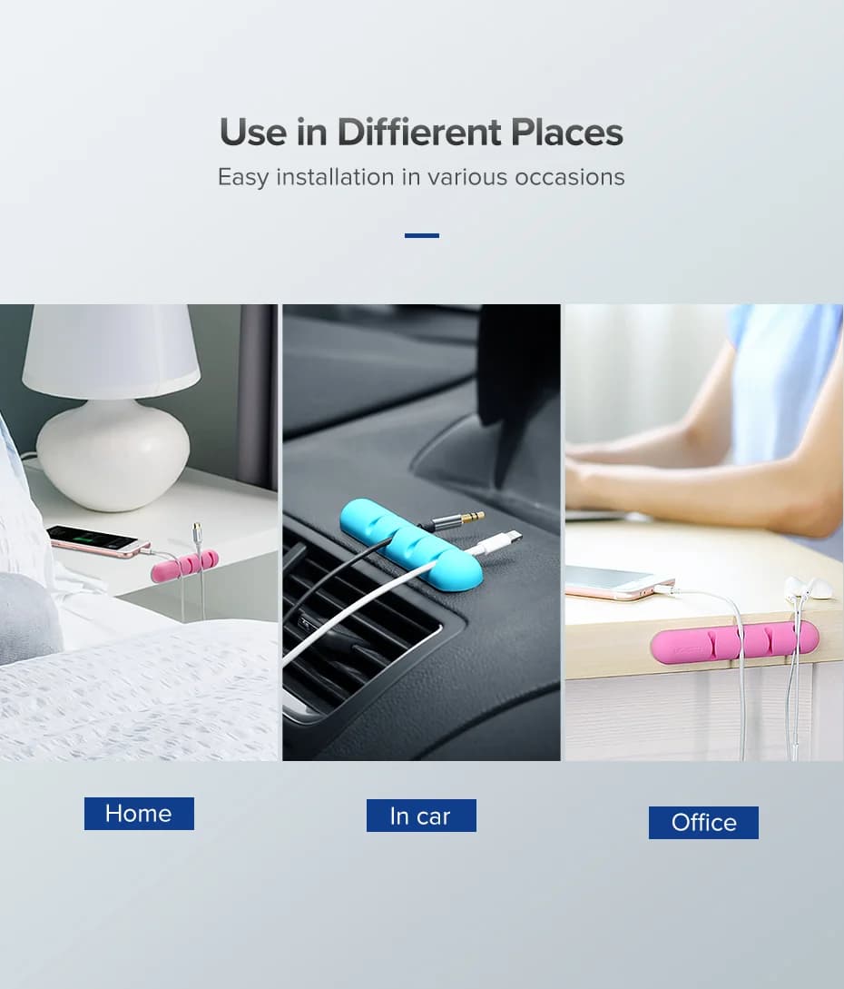 Silikoniniai USB laidų tvarkyklės spaustukai