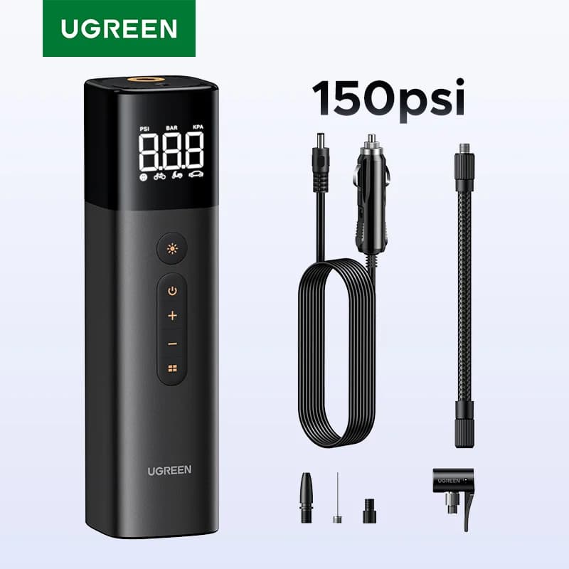 Nešiojamas skaitmeninis padangų pripūtimo prietaisas su LCD ekranu