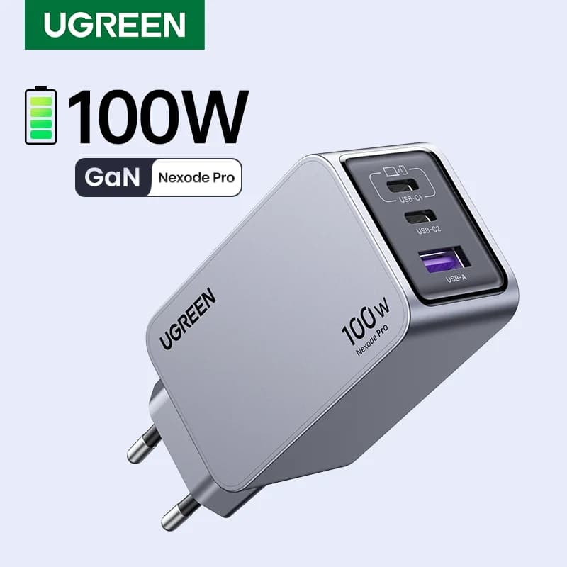 100W GaN USB-C sieninis įkroviklis, QC4.0