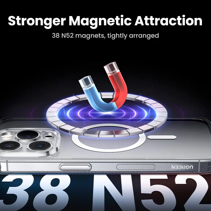 Magnetinis atsparus smūgiams TPU dėklas iPhone telefonui
