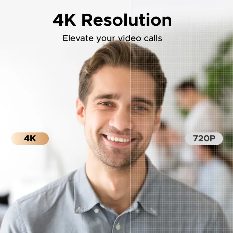 4K internetinė kamera su mikrofonu ir automatinio apšvietimo korekcija